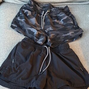 Athleta Kids Camo and Black Shorts